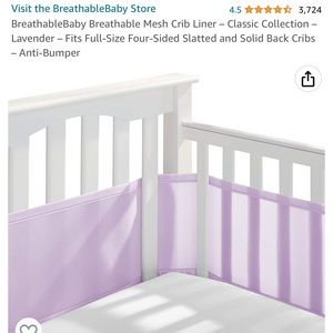 Purple Crib Liner - Keep the binkies in!